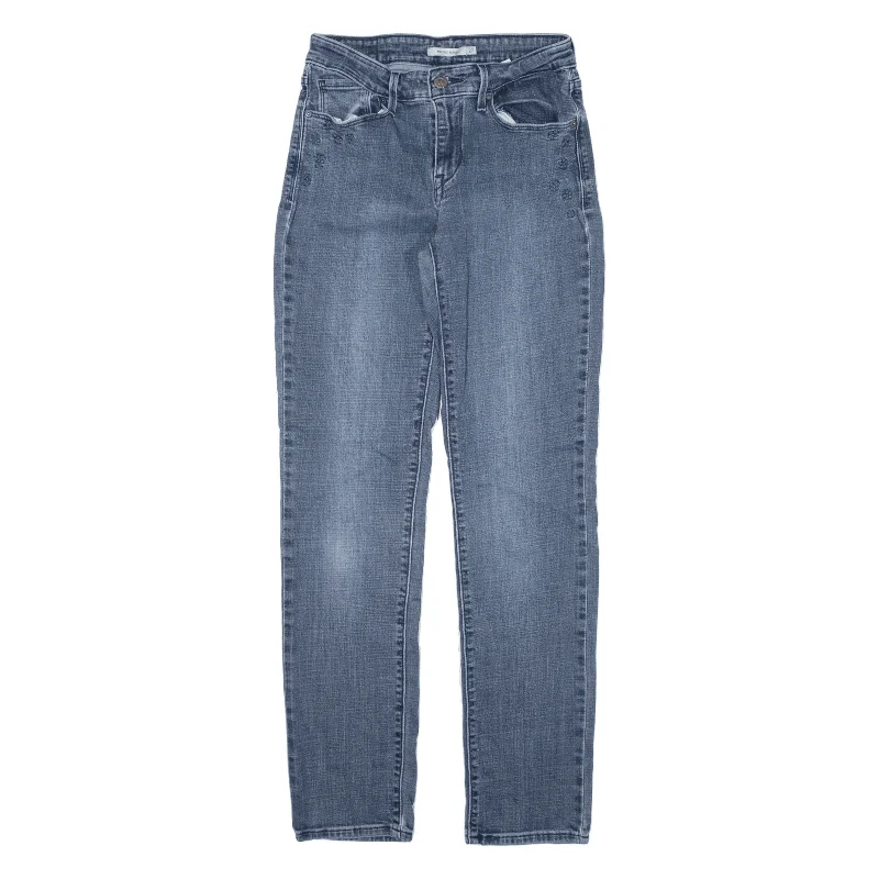 LEVI'S Mid Rise Jeans Blue Denim Regular Skinny Womens W27 L32 Comfortable Distressed Straight-Leg Jeans LEVI'S Mid Rise Jeans Blue Denim Regular Skinny Womens W27 L32 Comfortable Distressed Straight-Leg Jeans
