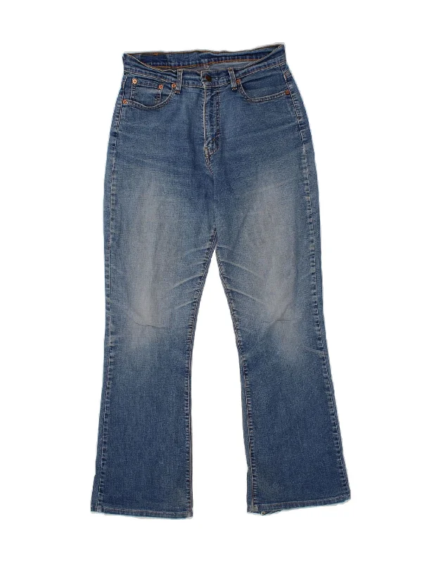 LEVI'S Womens 584 Bootcut Jeans W32 L30 Blue Cotton Fashionable Straight Cut Jeans