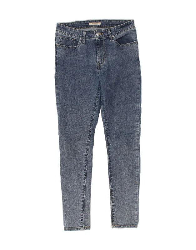 LEVI'S Womens 711 Skinny Jeans W30 L29 Blue Cotton Fashionable Straight Fit Denim