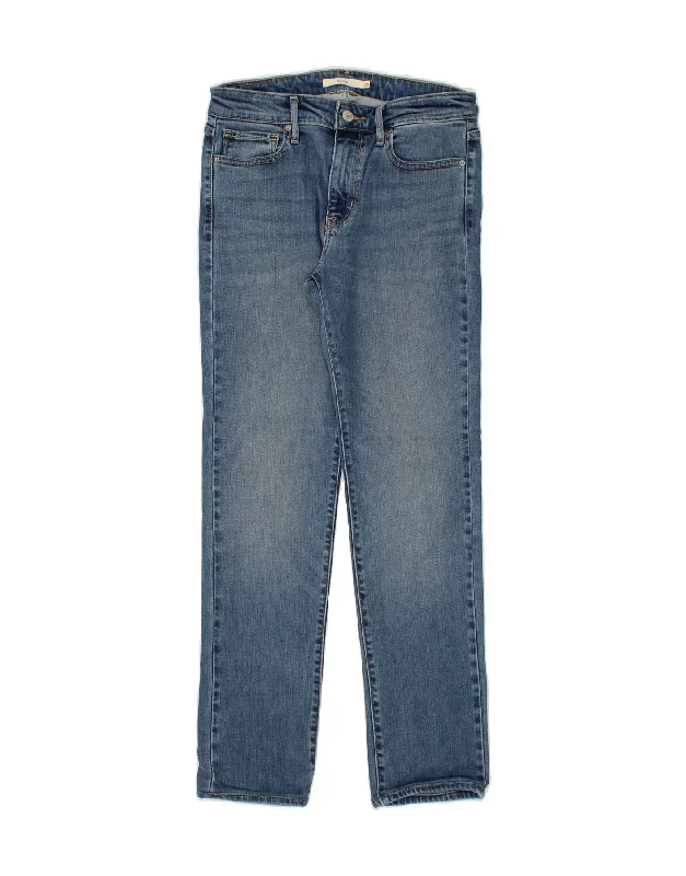LEVI'S Womens 712 Slim Jeans W28 L29 Blue Lyocell Elegant High-Waisted Flared Jeans