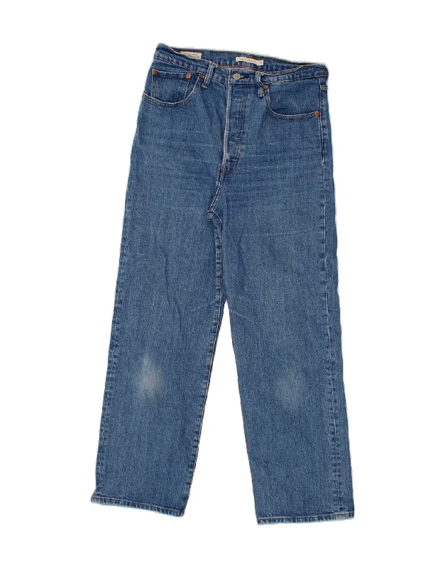 LEVI'S Womens Ribcage High Waist Straight Jeans W30 L28 Blue Cotton Elegant High-Waisted Flared Jeans