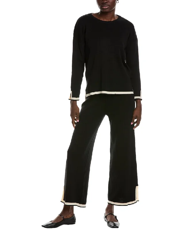 Lyra & Co 2pc Sweater & Pant Set Sequined Glittery Shiny