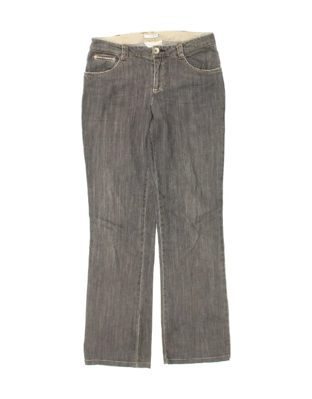 MARELLA Womens Bootcut Jeans UK 10 Small W30 L31 Grey Cotton Fashionable Raw Edge Jeans