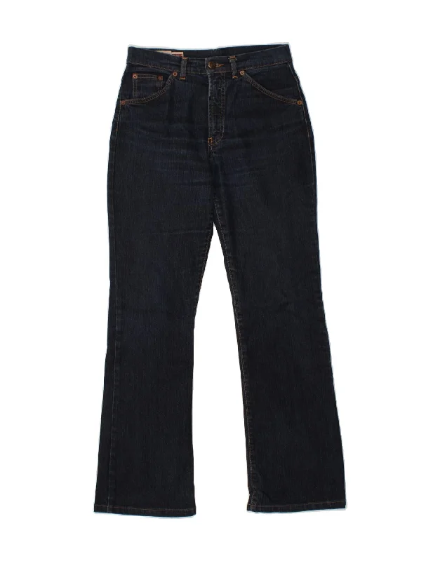 MARLBORO CLASSICS Womens Regular Fit Bootcut Jeans W28 L29 Navy Blue Fashionable Slouchy Fit Jeans