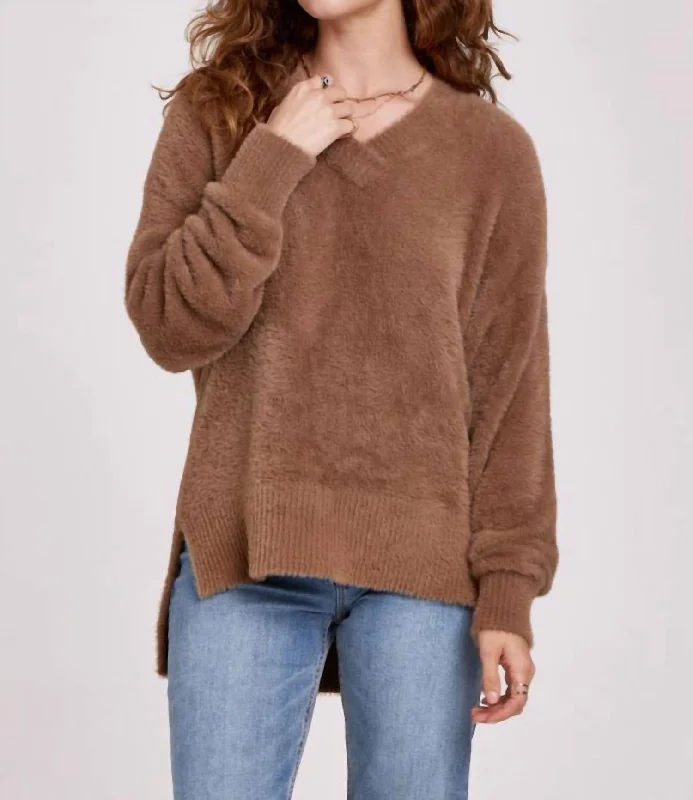 Marni Cozy Sweater In Walnut Handmade Hand-knitted Hand-woven