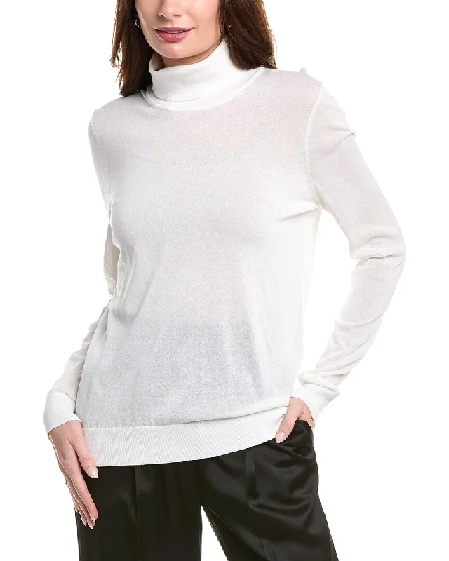 Michael Kors Collection Joan Turtleneck Sweater Chenille Brocade Lace