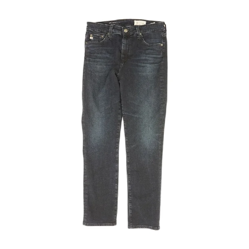 Navy Solid Straight Jeans Casual Light Wash Jeans