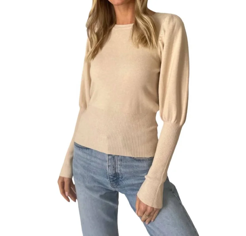 Reese Crew Neck Sweater In Oatmeal Plaid Sweater Polka Dot Checkered