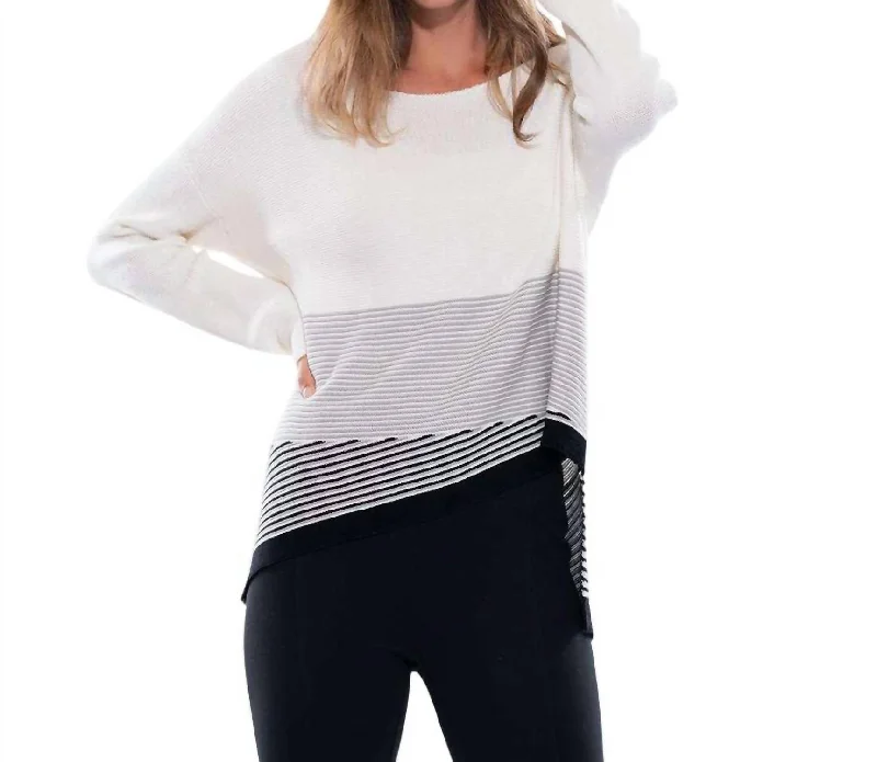 Screen Saver Sweater In Soft White Open Front Closed Front Wrap Front