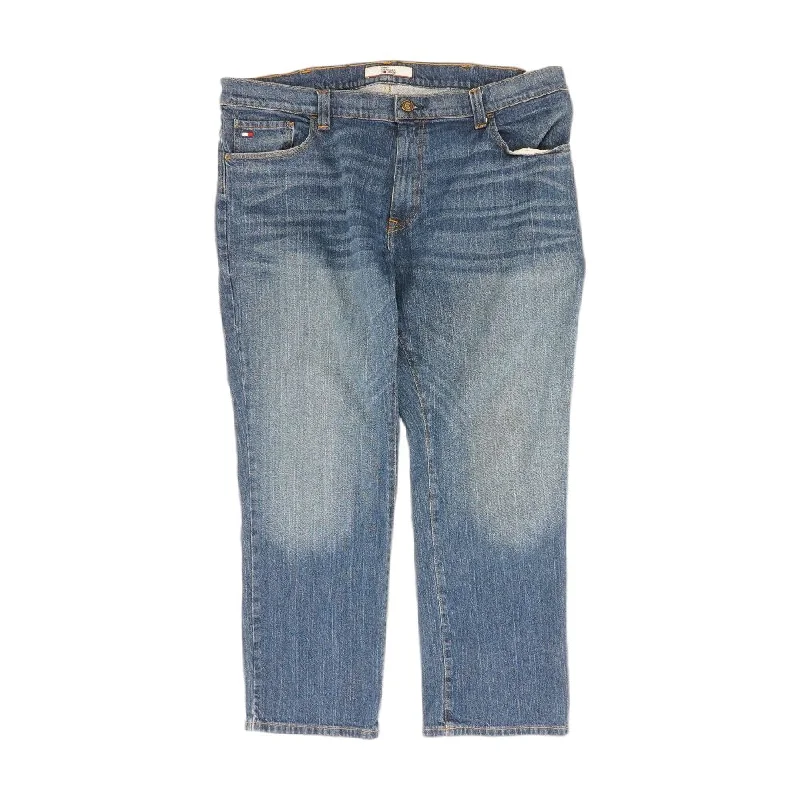 Solid Straight Jeans Comfortable Zip-Fly Denim Jeans