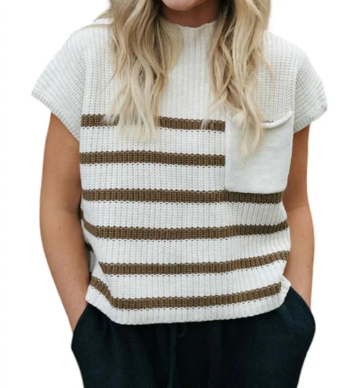 Stripe Sweater In Green Boxy Sweater Fitted Sweater A-Line