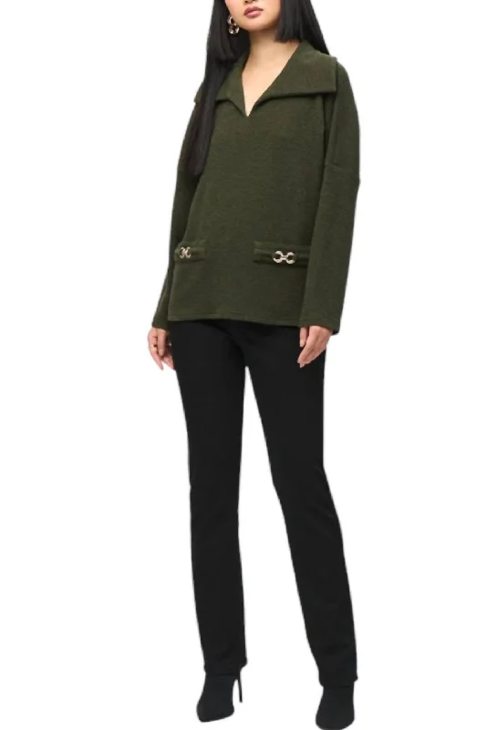 Textured Sweater Knit Boxy Top In Iguana Satin Blend Silk Blend Wool Blend