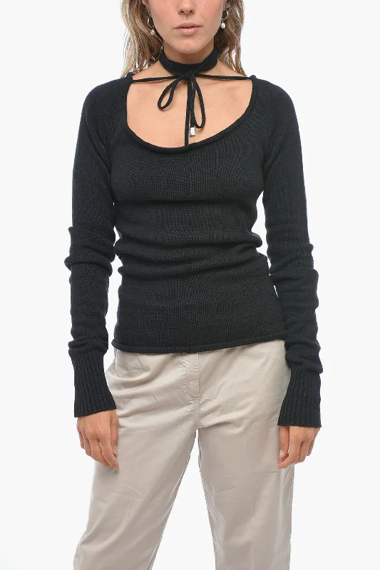 The Attico Deep-neckline HEATHER Sweater Stylish Fashionable Trendy