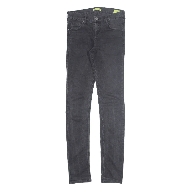VERSACE Jeans Black Denim Slim Skinny Womens W30 L34 Comfortable Zip-Fly Denim Jeans