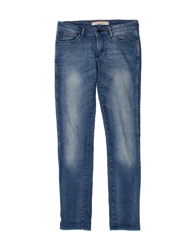 WRANGLER Womens Molly Low Waist Slim Jeans W27 L31 Blue Cotton Comfortable Low-Rise Jeans