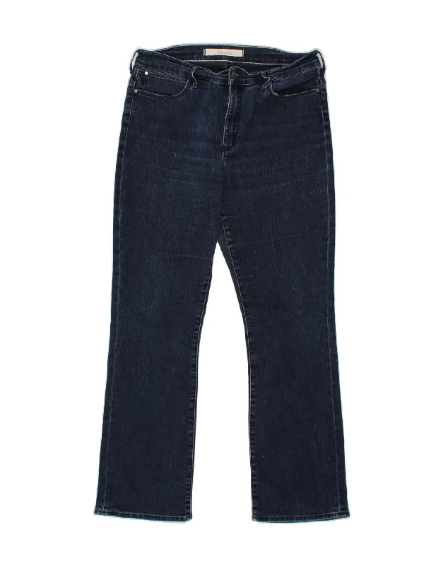 WRANGLER Womens TIna Bootcut Jeans W32 L30 Navy Blue Cotton Casual Distressed Denim Jeans