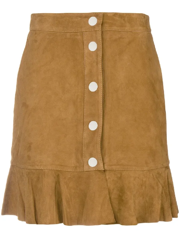 Salvia ruffle mini skirt corduroy skirt textured