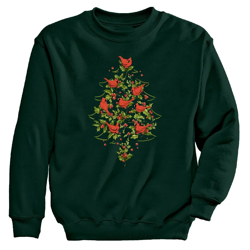 Cardinal Christmas Women's Sweatshirt Hoodie with Hem Embroidery Detailed Premium