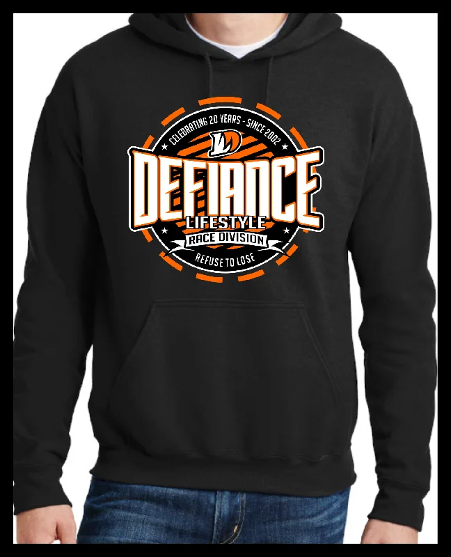 Racing 20th Anniversary Corp Seal Neon Orange Race Hoodie - 2022 Hoodie with Applique Textured Unique