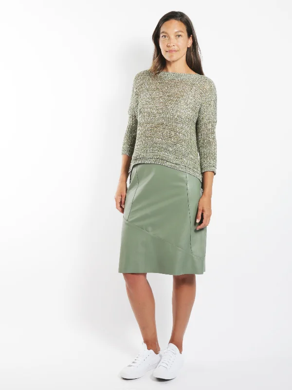 A-Line Leather Skirt in Black wrap skirt elegant