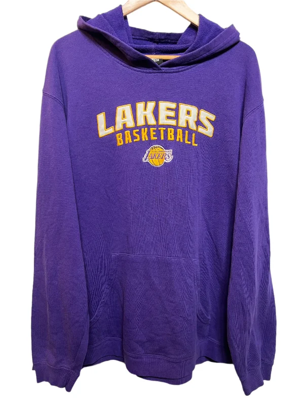 Adidas Lakers Mens Purple Hoodie (Size XL) Hoodie with Velcro Closure Adjustable Secure
