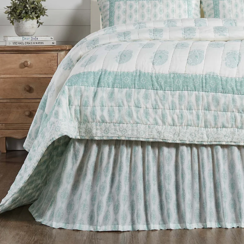 Avani Sea Glass King Bed Skirt 78x80x16 VHC Brands maxi skirt elegant