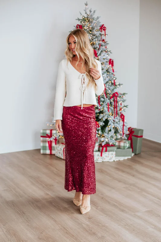 Azley Sequin Skirt wool skirt warm
