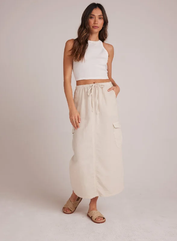 Goldie Bellow Pocket Cargo Skirt - Seashell Sand summer skirt style