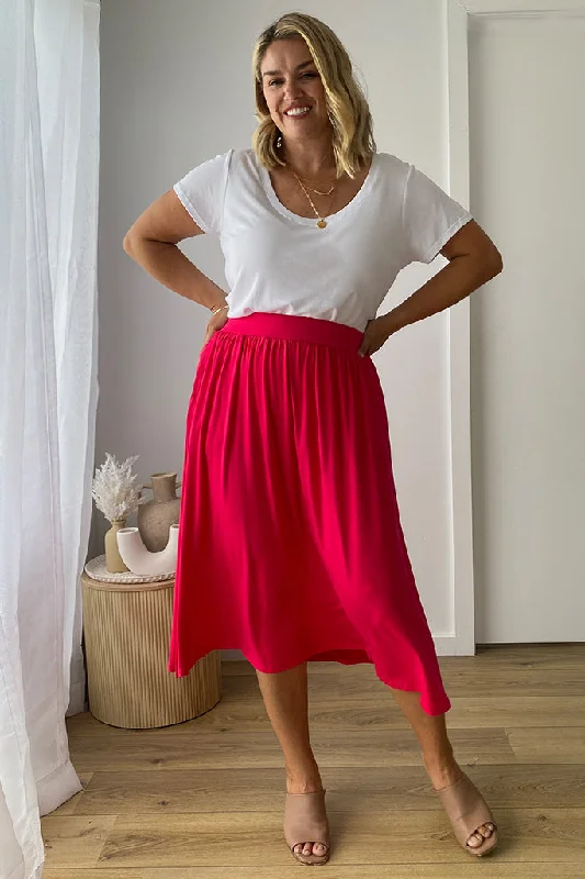 Bamboo Midi Skirt - Magenta tulle skirt dreamy