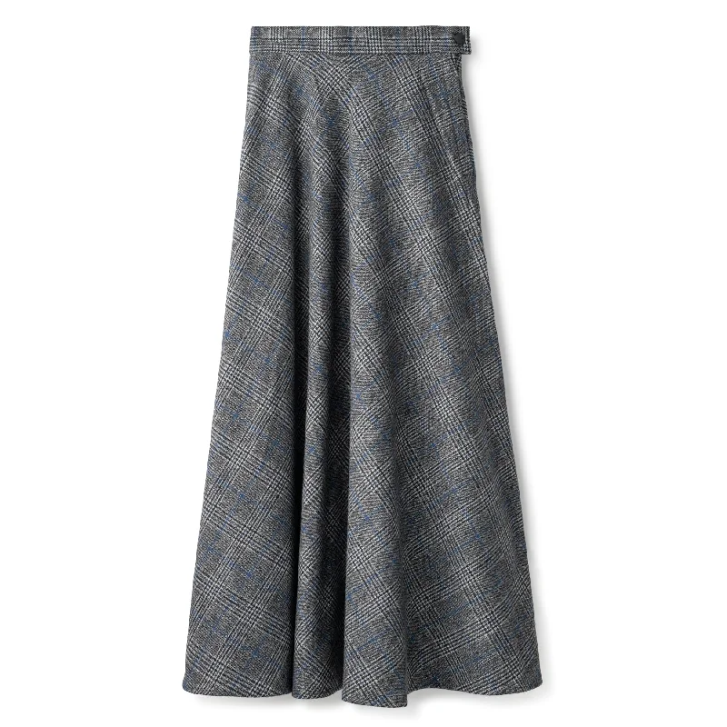 Basic Circle Skirt In: Grey Plaid chiffon skirt airy