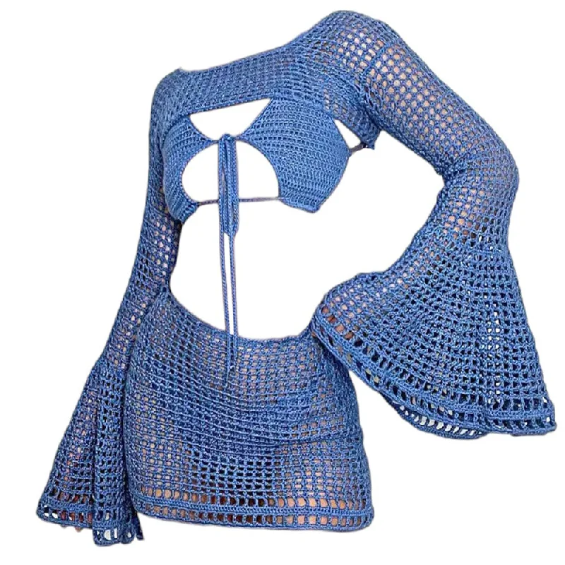 Beach Girl Crochet Top & Skirt Set linen skirt light