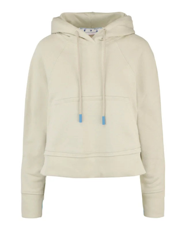 Off-White Womens Monogram Crop Hoodie Hoodie with Tie-Dye Psychedelic Retro