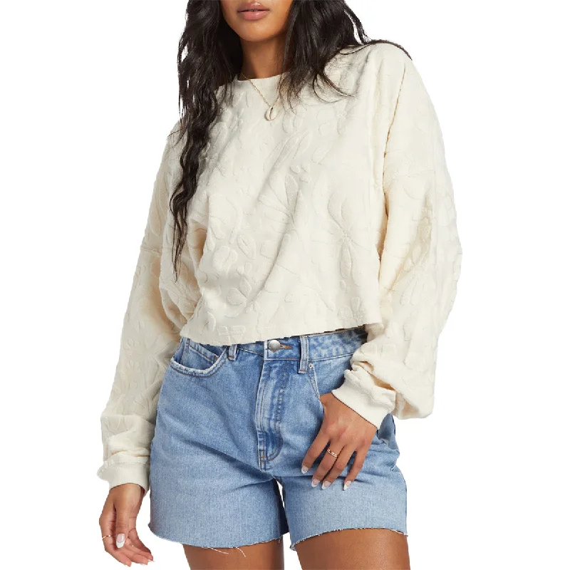 Billabong Women's Loosen Up Crew Sweatshirt Hoodie with Zipper Placket Modern Functional