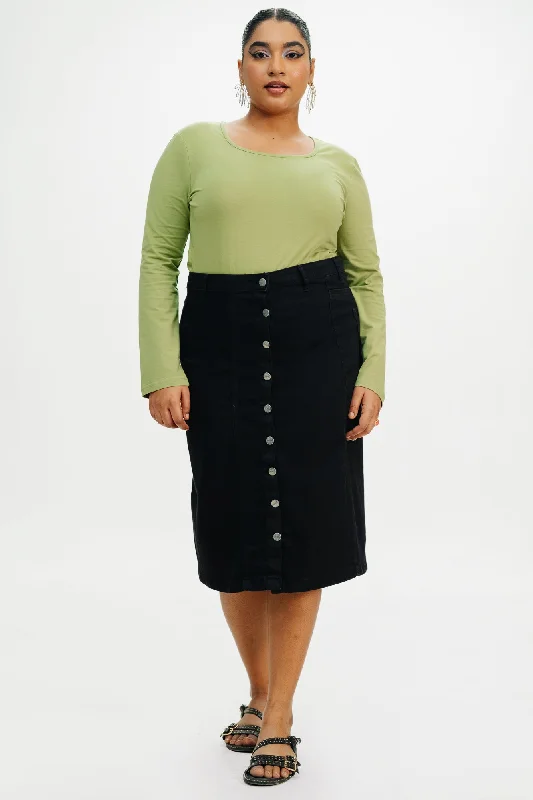 Black Stretch Bodycon Skirt lace skirt intricate