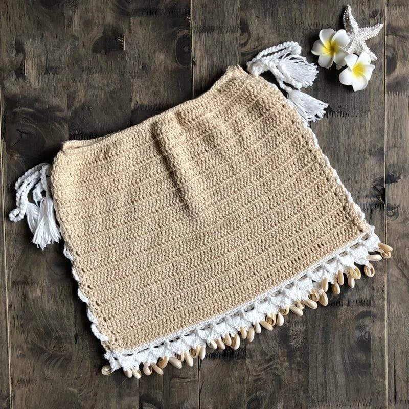 Bruna Crochet Mini Skirt silk skirt smooth