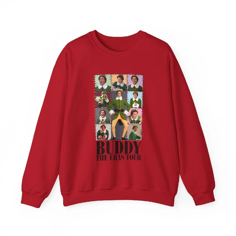 Buddy Eras Tour Elf Holiday Sweatshirt Hoodie with Back Slit Movement Comfort