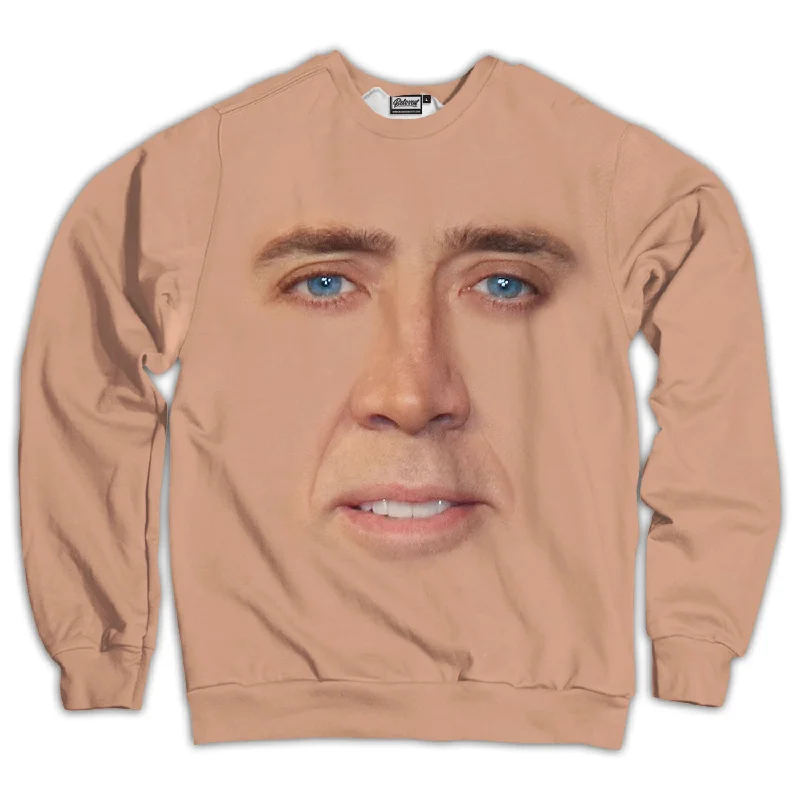 Cage Face Unisex Sweatshirt Hoodie with Hem Lace Feminine Delicate