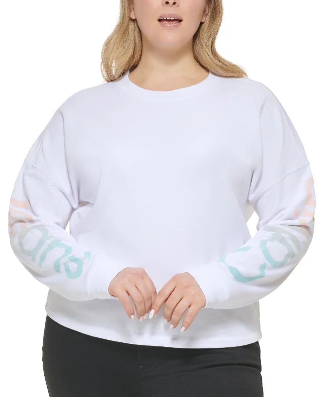 Calvin Klein Jeans Trendy Plus Size Ombre Traveling Logo Sweatshirt Hoodie with Neon Bright Vibrant