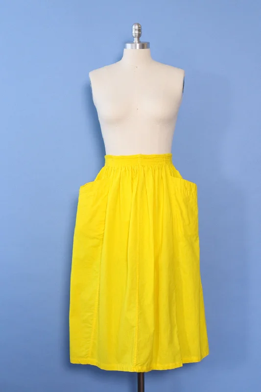 Citron Cotton Pocket Skirt M leather skirt bold