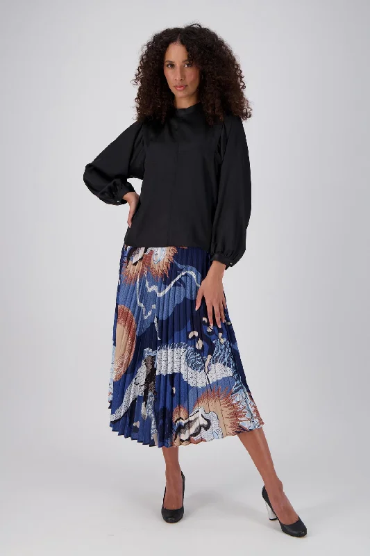 Festival Pleated Skirt Blue ruffled skirt detail