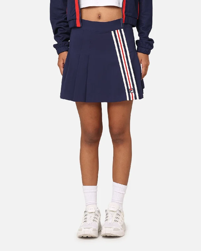 Fila Women's Terry Striped Mini Skirt Fila Navy/Fial casual skirt length