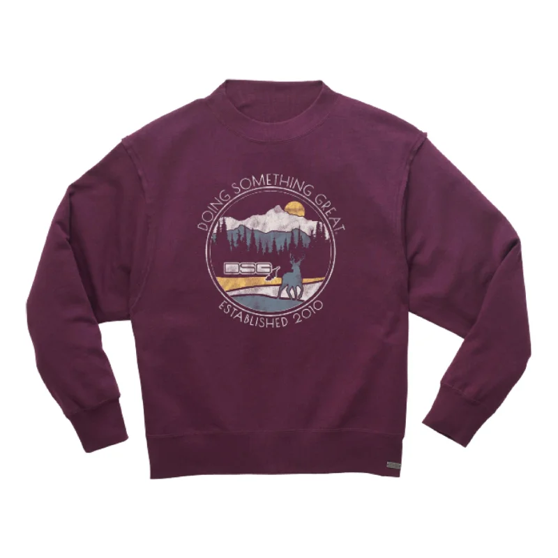 Freestyle Crew Sweatshirt Hoodie with Back Slit Movement Comfort