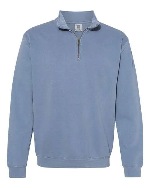 Comfort Colors Garment-Dyed Quarter Zip Sweatshirt 1580 Hoodie with Hem Elastic Stretchable Comfortable