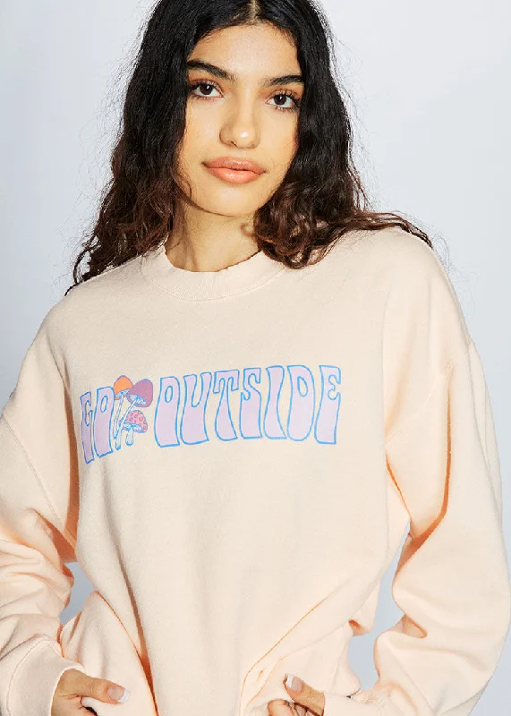 Go Outside Sweatshirt Hoodie with Raglan Sleeves Sporty Comfortable