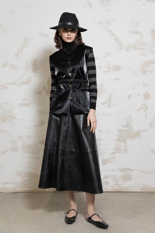 Harper Skirt - Black denim skirt casual