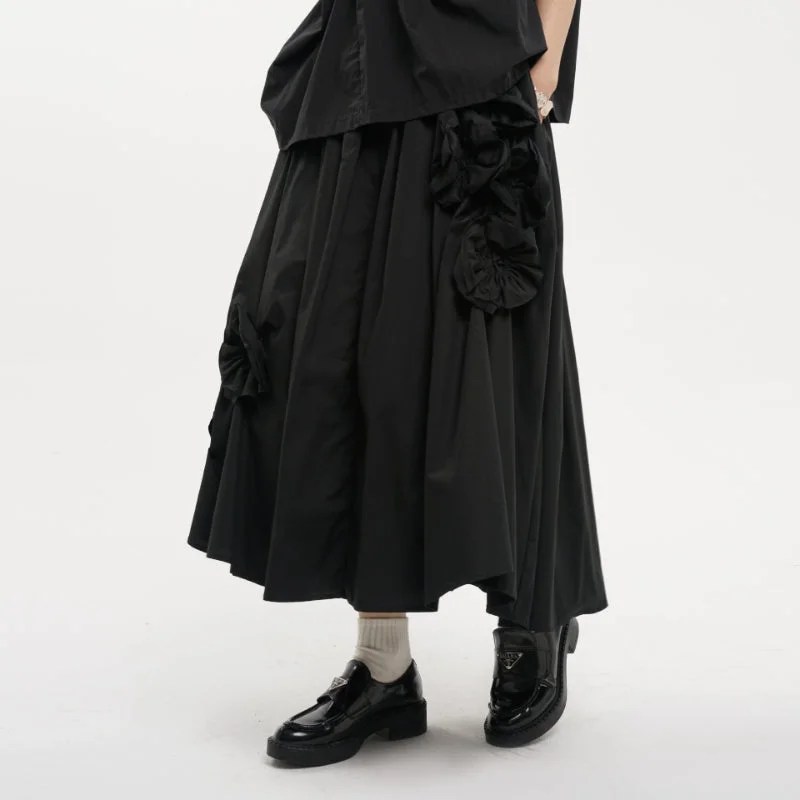 Irregular Three-dimensional Floral Skirt cashmere skirt fine