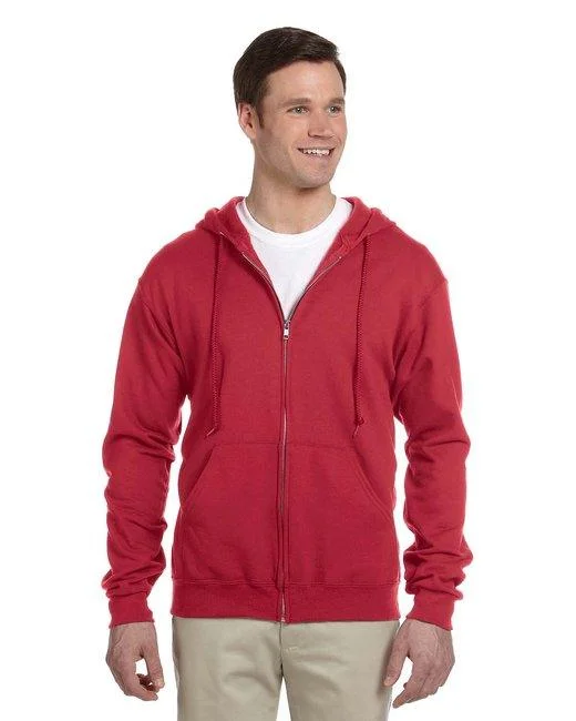 Jerzees Adult 8 oz. NuBlend  Fleece Full-Zip Hooded Sweatshirt 993 Hoodie with Hem Elastic Stretchable Comfortable