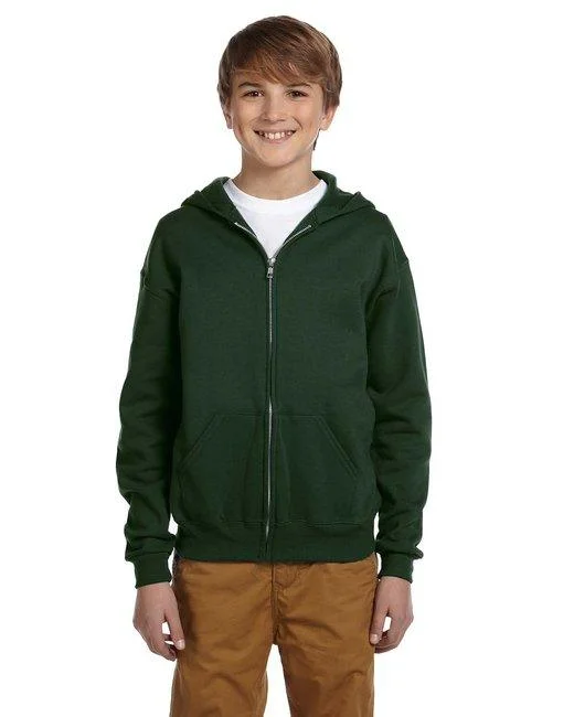 Jerzees Youth 8 oz. NuBlend  Fleece Full-Zip Hooded Sweatshirt 993B Hoodie with Pattern Geometric Abstract