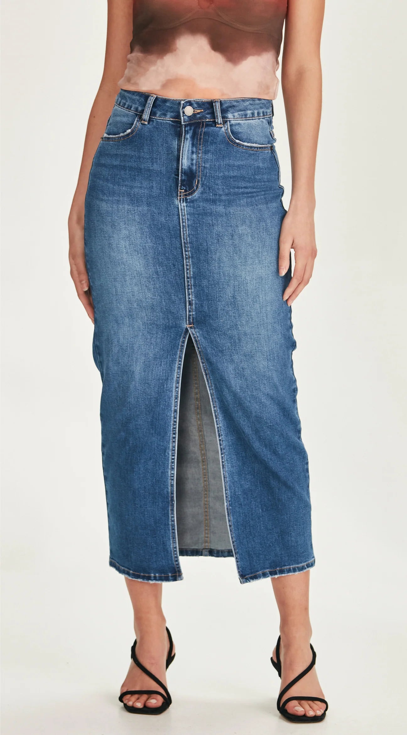Junkfood Jeans Hazel Skirt - Blue lace skirt intricate