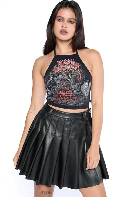 Lacie Faux Leather | PLEATED SKIRT wool skirt sturdy
